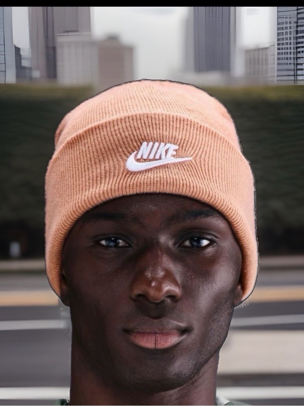 Nike Unisex Sportswear Peak Futura Beanie. Soft Peach/ White Logo. New with Tags